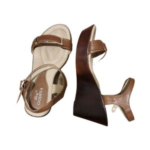 Lady Godiva Brown and Tan leather Wedges